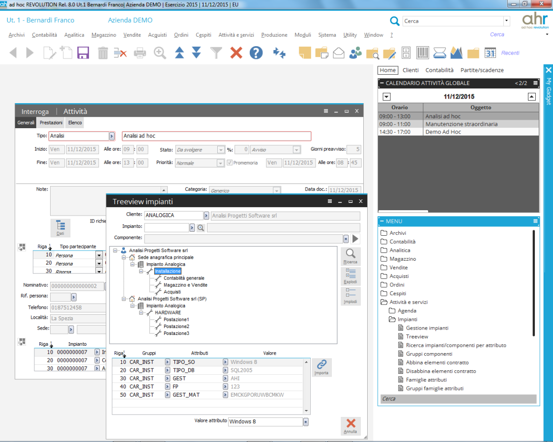 Ad Hoc Revolution 8.0: Treeview impianti